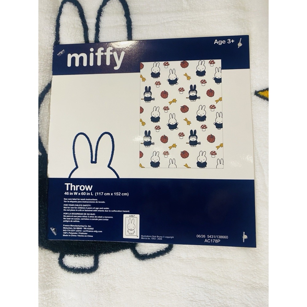 Miffy Halloween Throw Blanket 2026 Mushroom FAST SHIP NEW - Picture 2 of 3